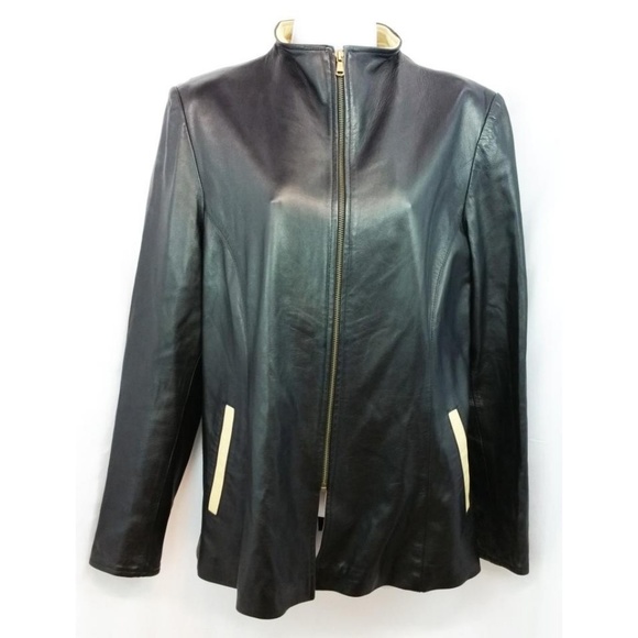 ALTA MODA FIRENZE BLACK LEATHER JACKET 48 - Picture 6 of 6